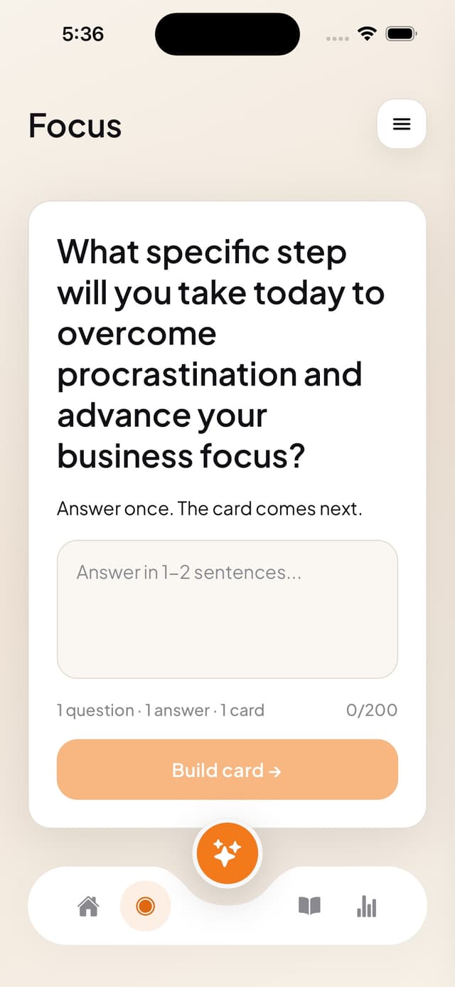 Prime Focus — set your one focus